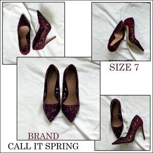Call It Spring Burgundy Pumps